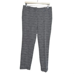HUGO  BOSS Womens Sz 6 Acrila Textured Abstract Pant Black White Cotton Blend